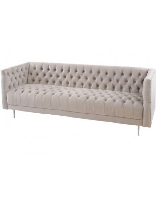 LIBRA ARYA MINK VELVET BUTTON DETAIL THREE SEATER ...